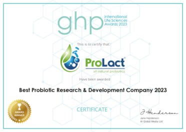 ProLact спечели престижната награда на GHP Life Sciencies, UK за изследване и развитие в сферата на пробиотиците